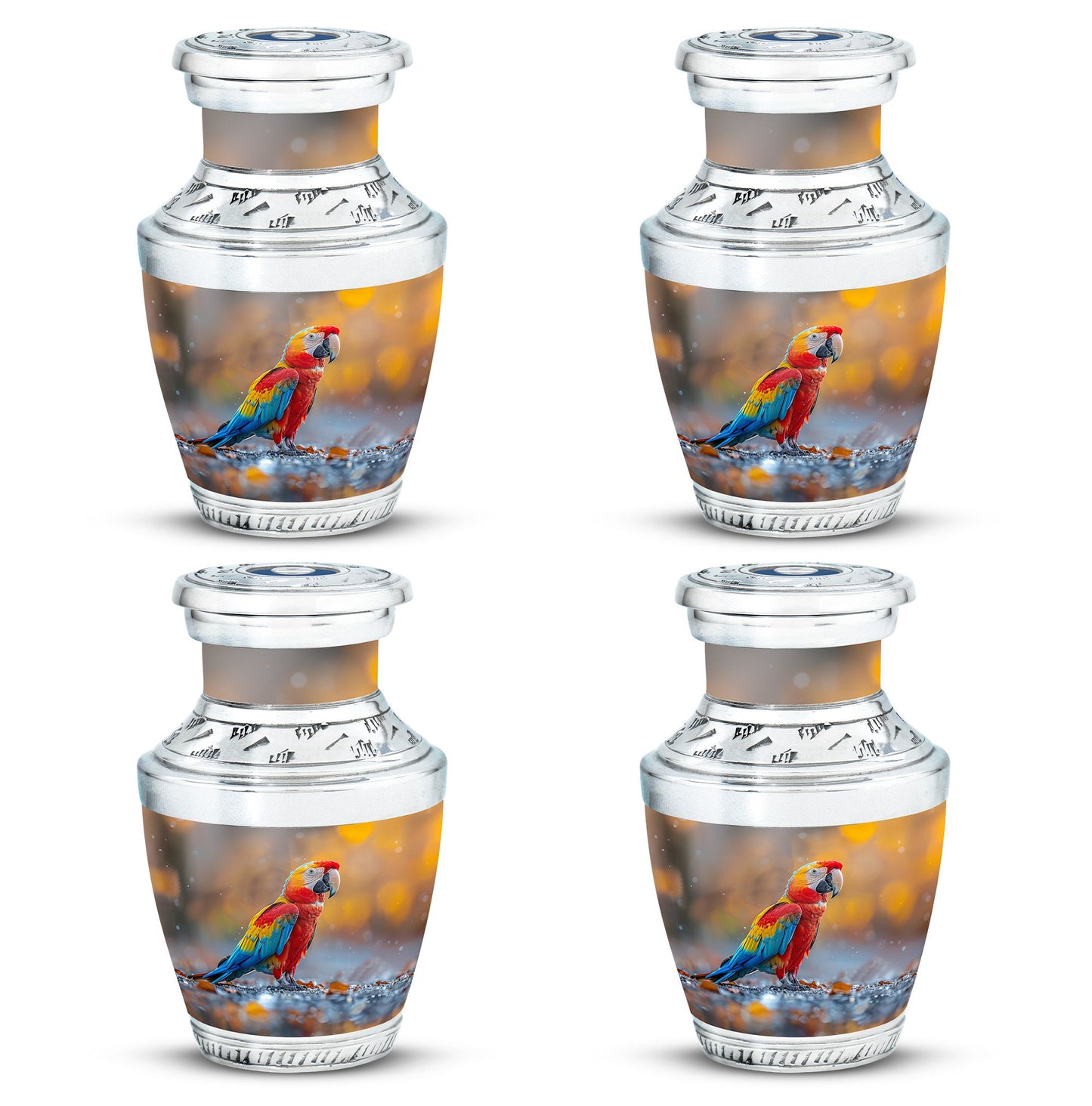 Macaw Parrot Theme 3 Inch Keepsake Pack of 4