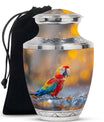 Macaw Parrot Theme Large Urn 10 Inch