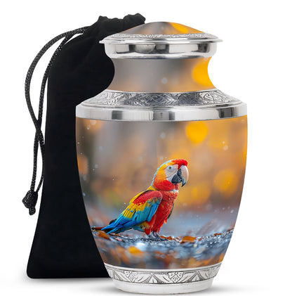 Macaw Parrot Theme Large Urn 10 Inch