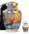 Macaw Parrot Theme Large Urn With 1 Keepsake Urn