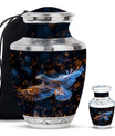 Eagle Theme Large Urn With 1 Keepsake Urn
