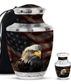Eagle Theme Large Urn With 1 Keepsake Urn