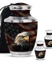 Eagle Theme Large Urn With 2 Keepsake Urn
