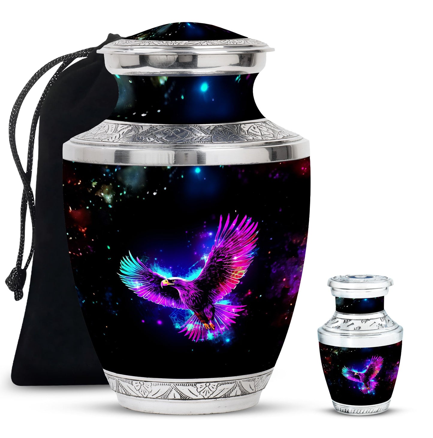 Eagle Theme Large Urn With 1 Keepsake Urn