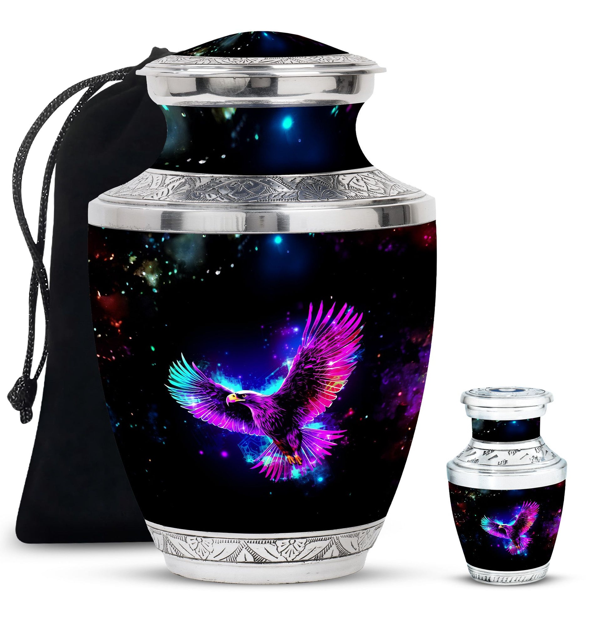 Eagle Theme Large Urn With 1 Keepsake Urn