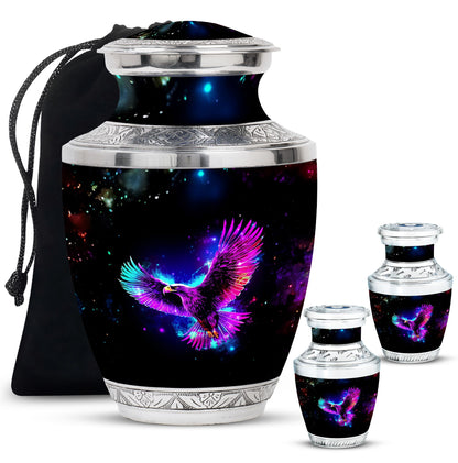Eagle Theme Large Urn With 2 Keepsake Urn