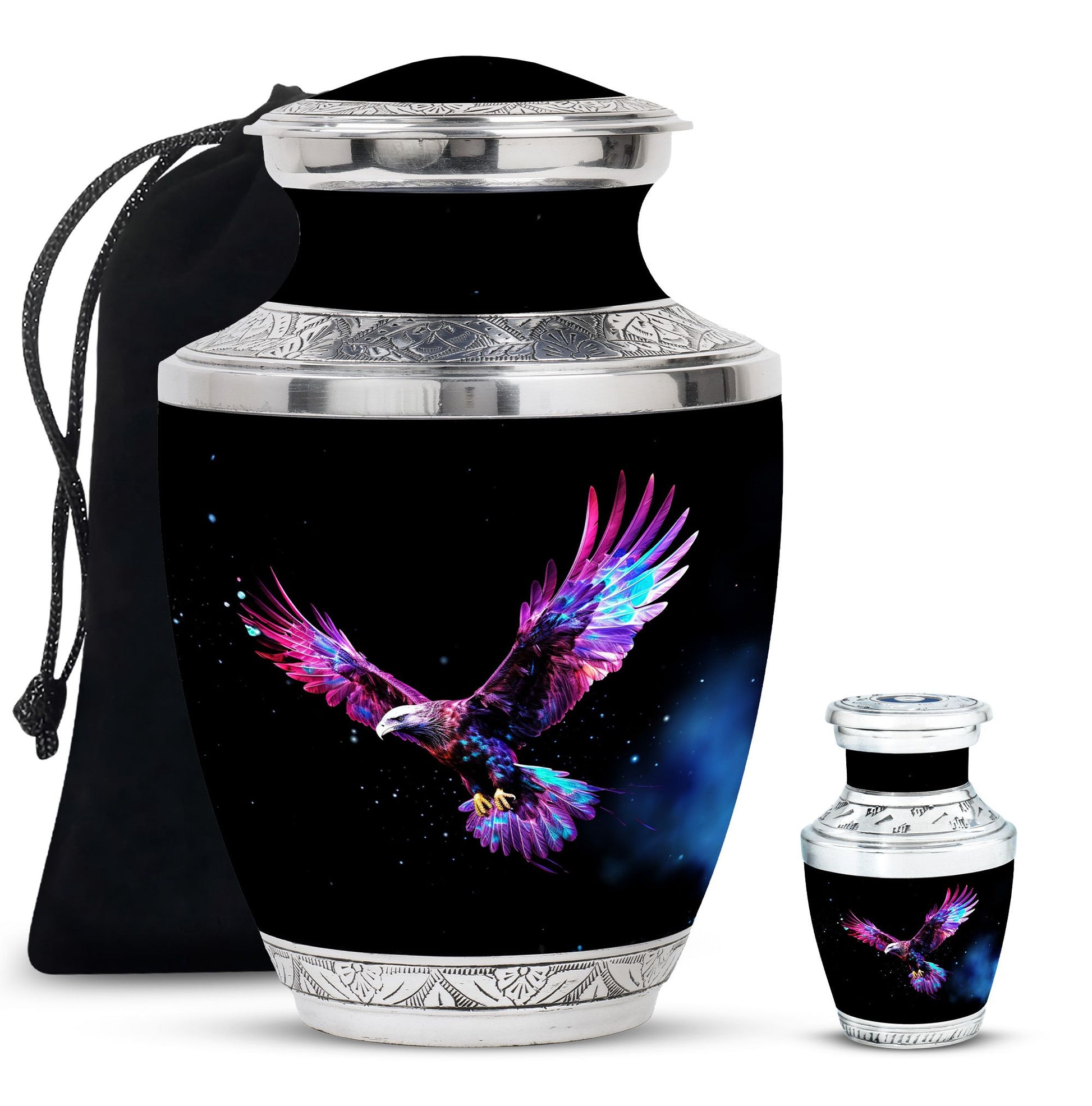 Eagle Theme Large Urn With 1 Keepsake Urn