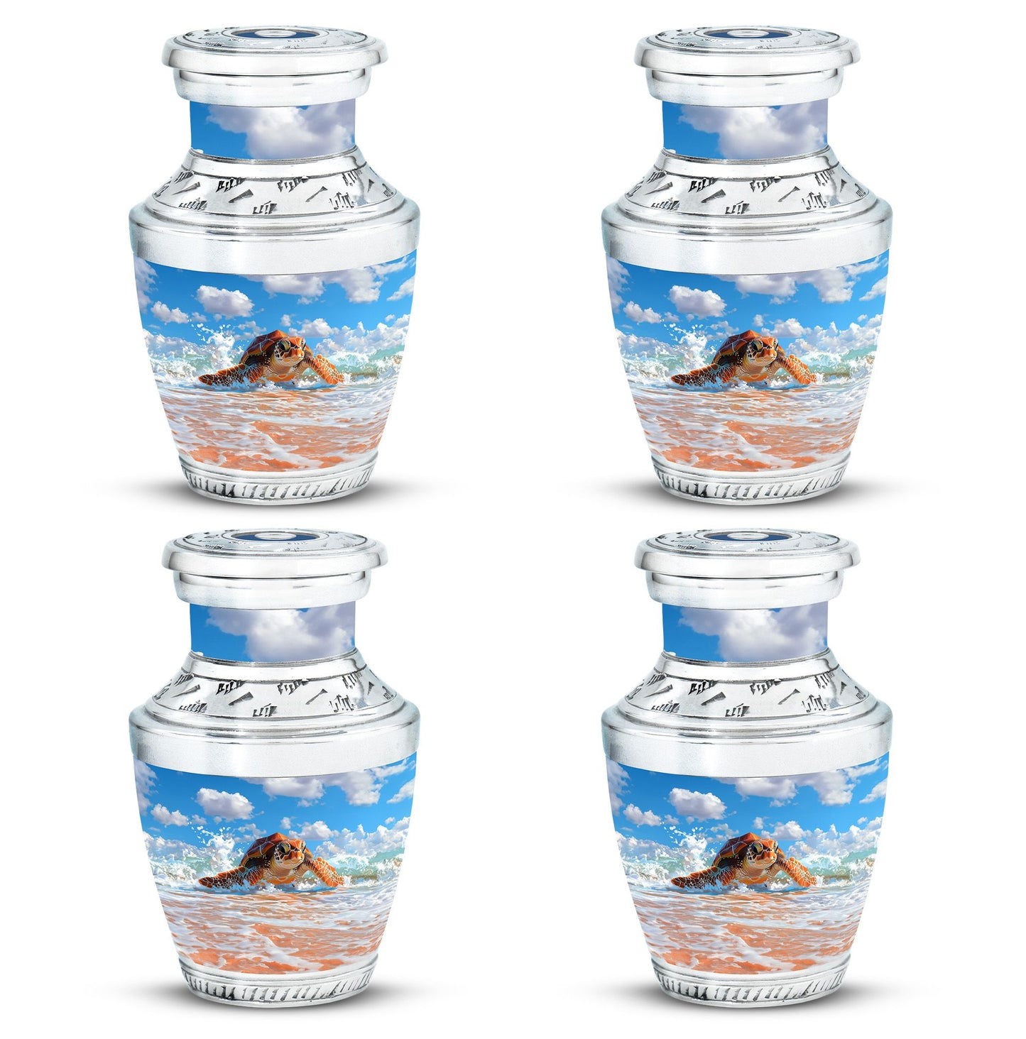 Turtle Theme 3 Inch Keepsake Pack of 4