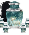 Deer Theme Large Urn With 4 Keepsake Urn