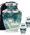 Deer Theme Large Urn With 2 Keepsake Urn