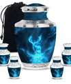 Deer Theme Large Urn With 4 Keepsake Urn