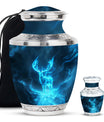 Deer Theme Large Urn With 1 Keepsake Urn