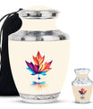 Mapple Leaf Theme Large Urn With 1 Keepsake Urn