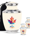 Mapple Leaf Theme Large Urn With 2 Keepsake Urn