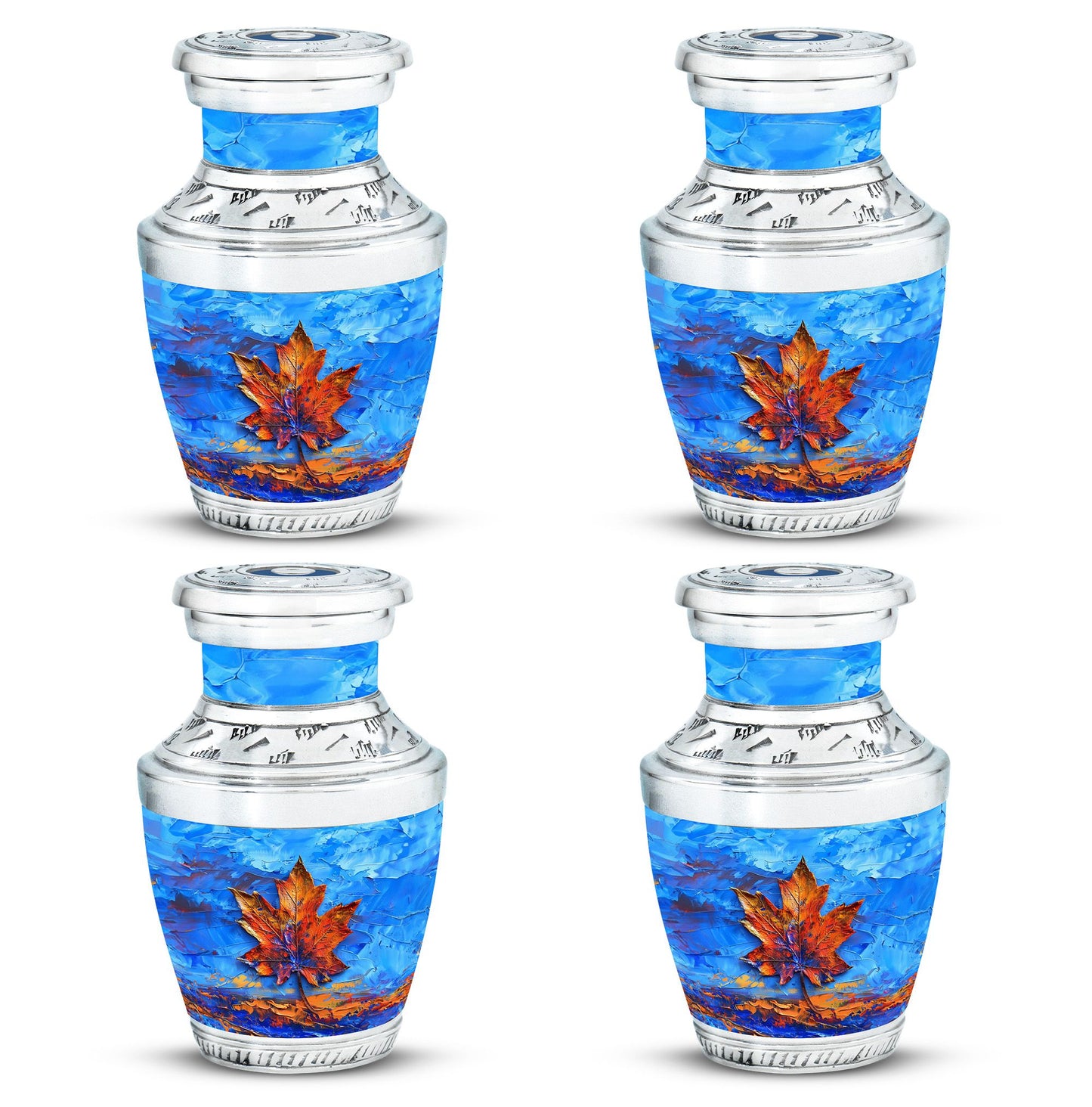 Mapple Leaf Theme 3 Inch Keepsake Pack of 4