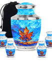 Mapple Leaf Theme Large Urn With 4 Keepsake Urn