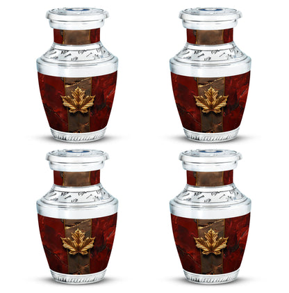 Mapple Leaf Theme 3 Inch Keepsake Pack of 4