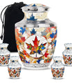 Mapple Leaf Theme Large Urn With 4 Keepsake Urn