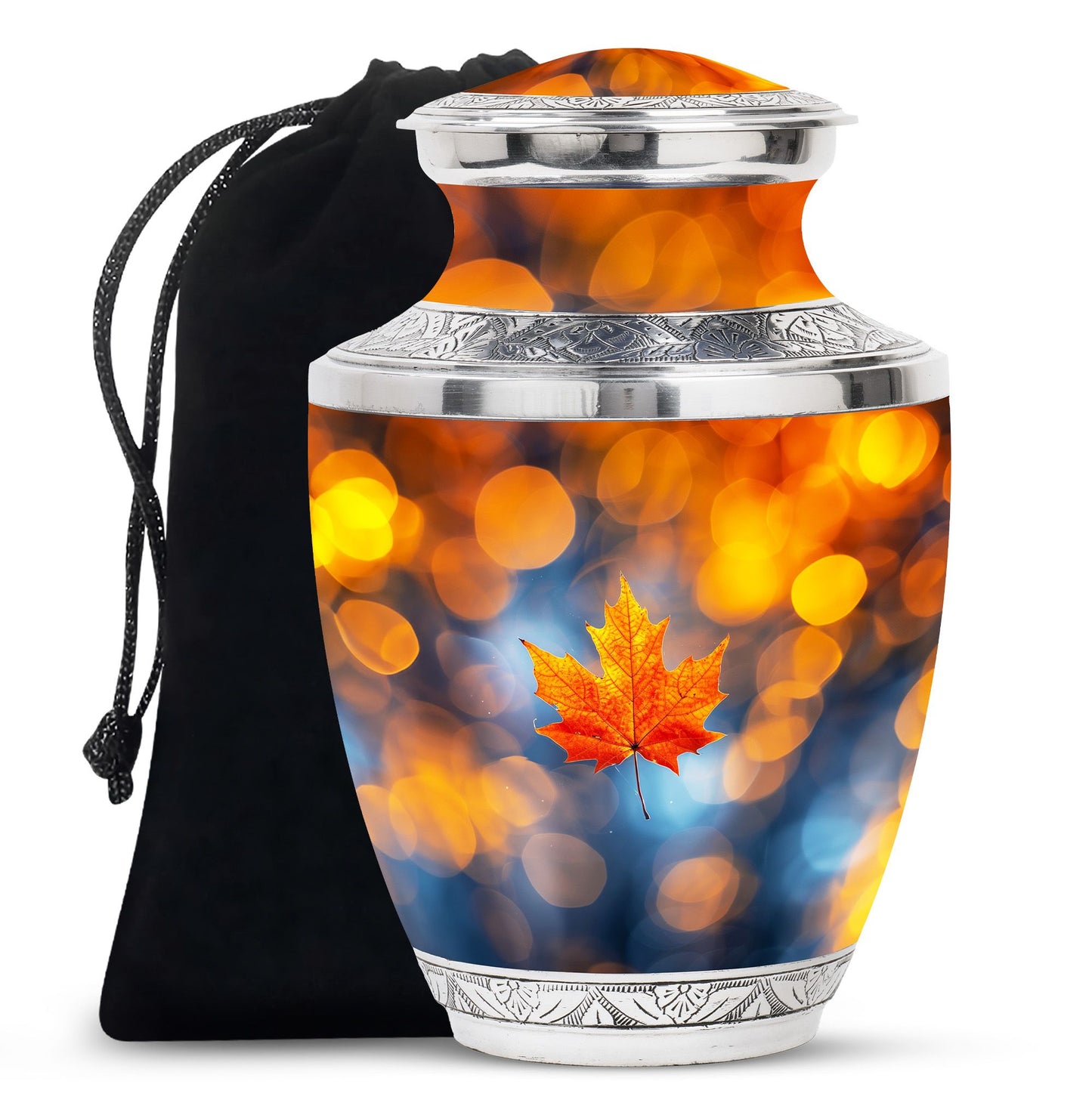 Mapple Leaf Theme Large Urn 10 Inch