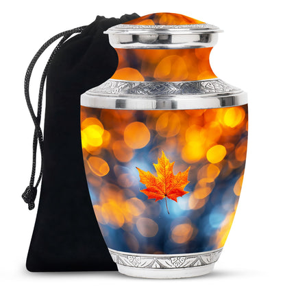 Mapple Leaf Theme Large Urn 10 Inch