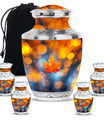 Mapple Leaf Theme Large Urn With 4 Keepsake Urn