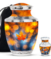 Mapple Leaf Theme Large Urn With 1 Keepsake Urn