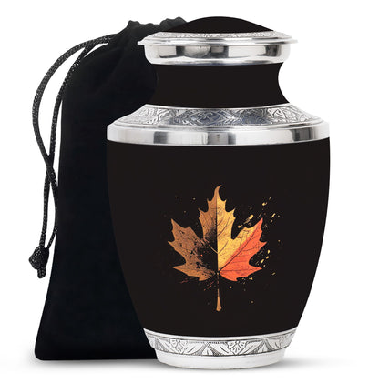 Mapple Leaf Theme Large Urn 10 Inch