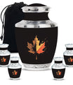 Mapple Leaf Theme Large Urn With 4 Keepsake Urn