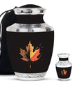 Mapple Leaf Theme Large Urn With 1 Keepsake Urn