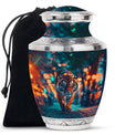 Tiger Theme Large Urn 10 Inch