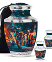 Tiger Theme Large Urn With 2 Keepsake Urn