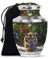 Tiger Theme Large Urn 10 Inch