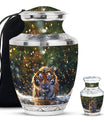 Tiger Theme Large Urn With 1 Keepsake Urn
