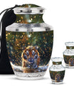 Tiger Theme Large Urn With 2 Keepsake Urn
