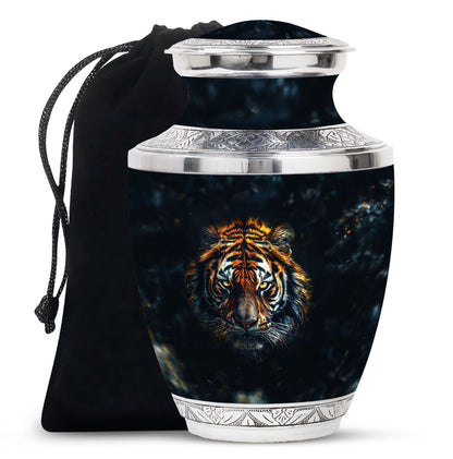 Tiger Theme Large Urn 10 Inch