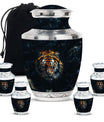 Tiger Theme Large Urn With 4 Keepsake Urn
