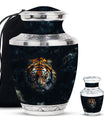 Tiger Theme Large Urn With 1 Keepsake Urn