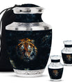 Tiger Theme Large Urn With 2 Keepsake Urn