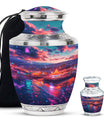 Beach Theme Large Urn With 1 Keepsake Urn