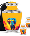 Elephant Theme Large Urn With 2 Keepsake Urn