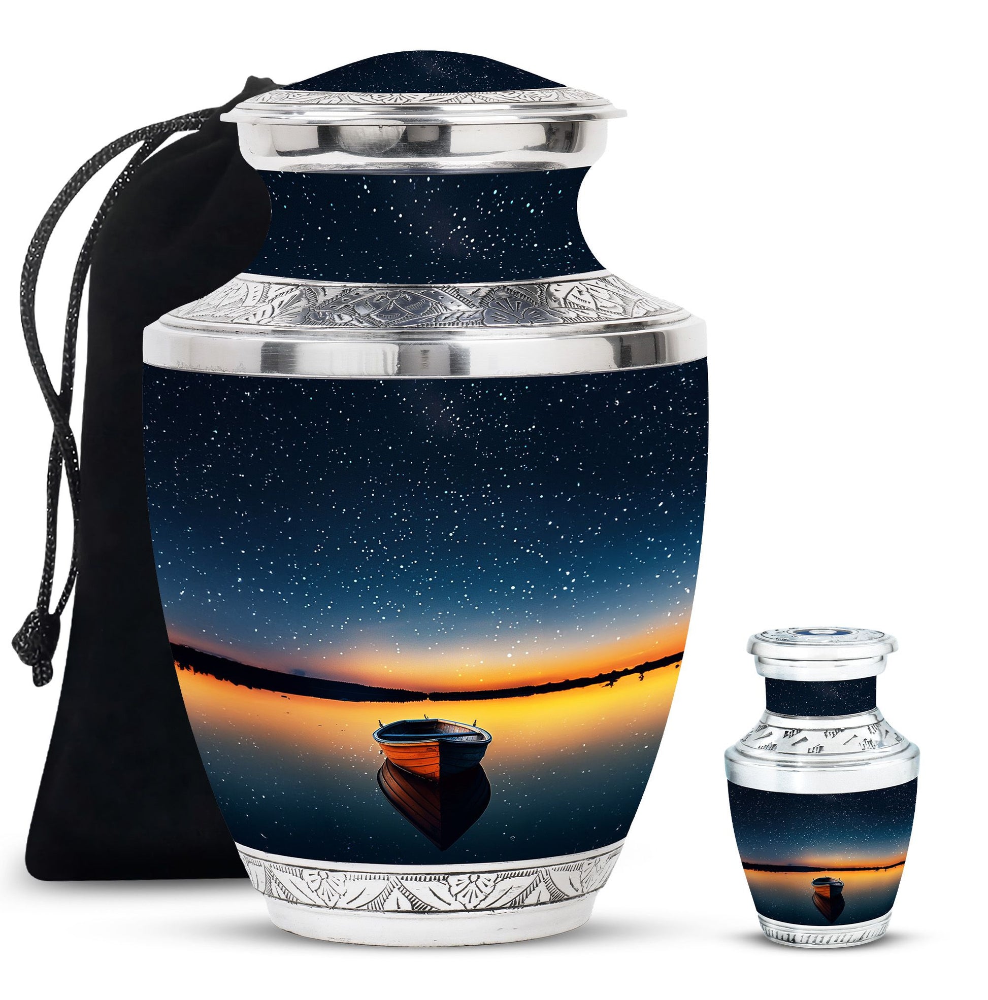 Boat Theme Large Urn With 1 Keepsake Urn