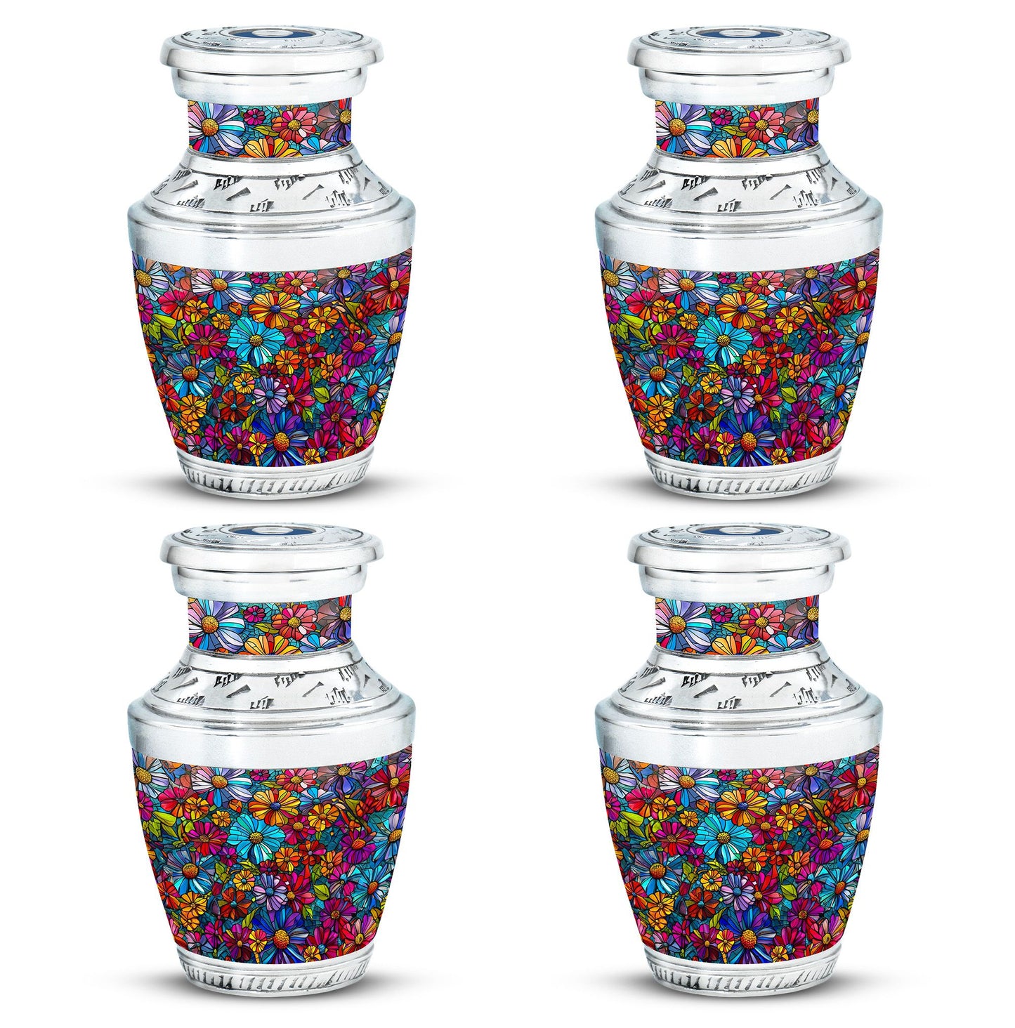 Flowers Theme 3 Inch Keepsake Pack of 4