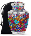 Flowers Theme Large Urn 10 Inch