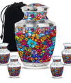 Flowers Theme Large Urn With 4 Keepsake Urn