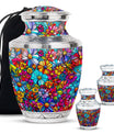 Flowers Theme Large Urn With 2 Keepsake Urn
