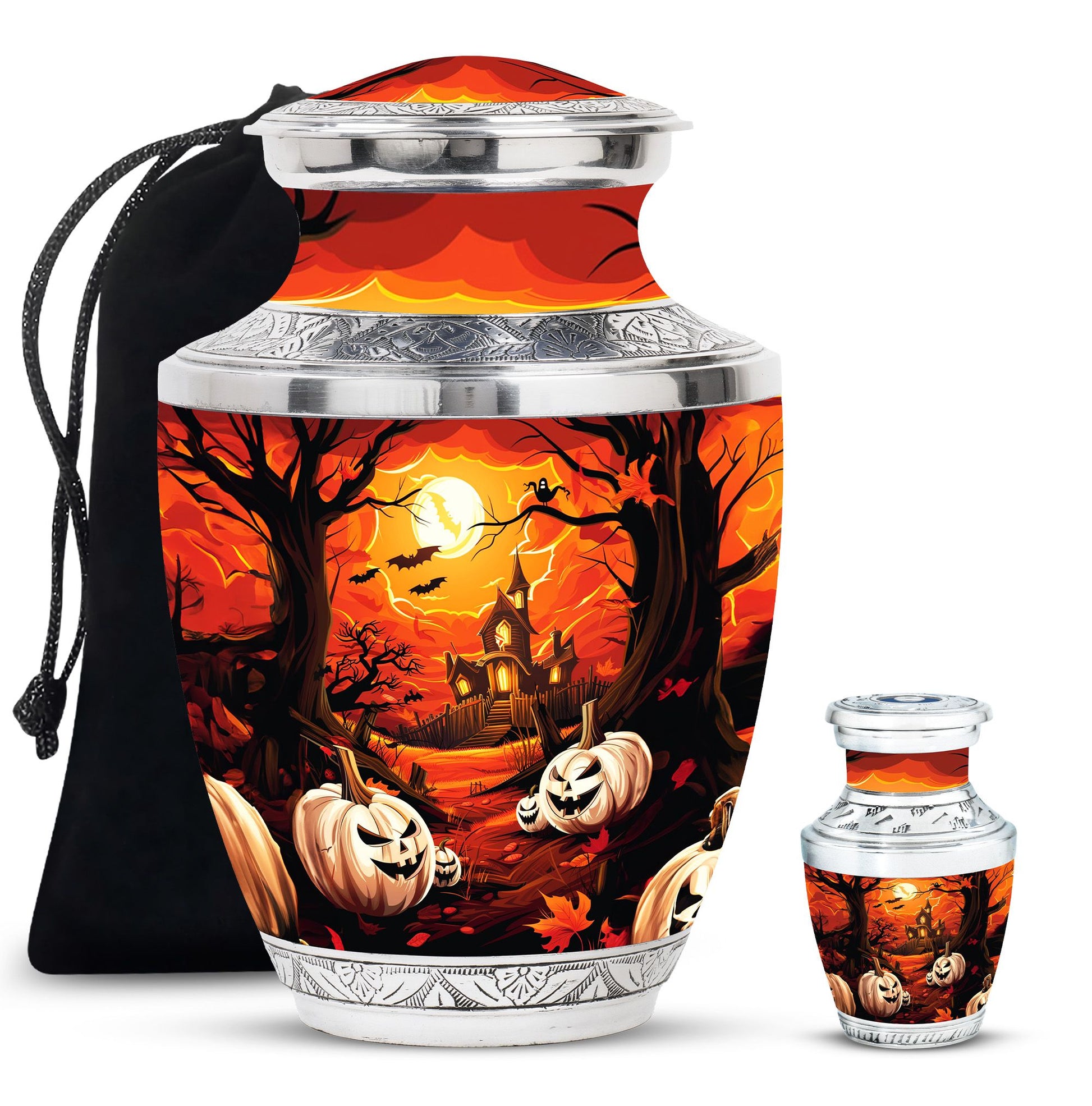 Halloween Theme Large Urn With 1 Keepsake Urn