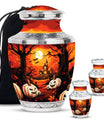 Halloween Theme Large Urn With 2 Keepsake Urn