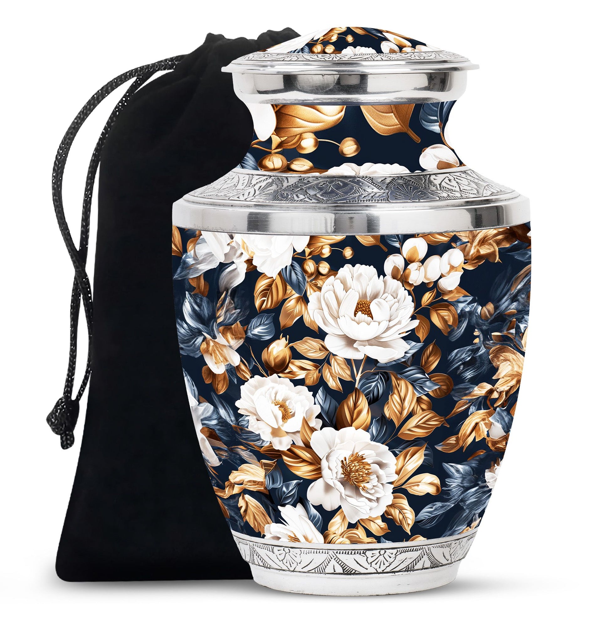 Flowers Theme Large Urn 10 Inch