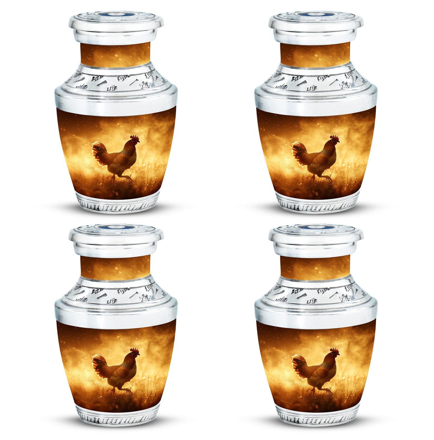 Chicken Theme 3 Inch Keepsake Pack of 4