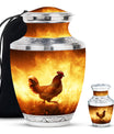 Chicken Theme Large Urn With 1 Keepsake Urn